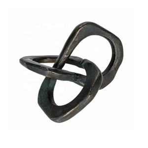 Escultura abstracta de aluminio para oficina y sala de estar, decoración de mesa con aspecto de cadena dorada para estantería y escritorio, Material metálico - Product Image 2