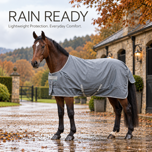 Manta Impermeable para Caballo Gris con Exterior de Nailon Balístico 1680D y Relleno 0G |   Manta Impermeable y Transpirable con Cierre Magnético Frontal - Product Image 2