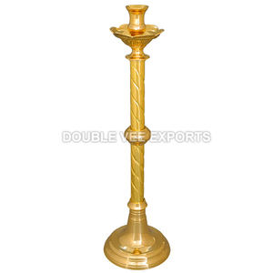 Candelero de Altar con Diseño en Espiral |   Candelabro de Latón para Iglesia y Templo para la Adoración - DOUBLE VEE EXPORTS - Product Image 2