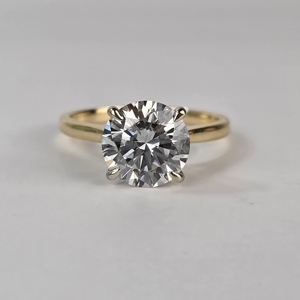 2.6 Carat <b>Round</b> Brilliant Lab Grown Diamond E Color 14K Solid Gold IGI Certified Engagement Anniversary Ring - Product Image 4