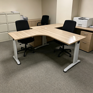 AY <b>Office</b> System Modern L Shape J Leg Commercial Home <b>Office</b> Conference <b>Table</b> Spacious Durable Chipboard Melamine Finish - Product Image 1