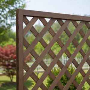 Iron Garden Lattice Trellis Panel Yard <b>Fence</b> Outdoor Climbing Plant Support Privacy Divider Powder Coated Brown - Product Image 1