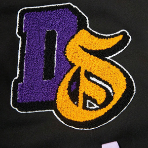 Chaquetas universitarias de béisbol para hombre, estilo urbano juvenil, color negro y morado, material suave al tacto, ecológico, para uso en exteriores. - Product Image 5
