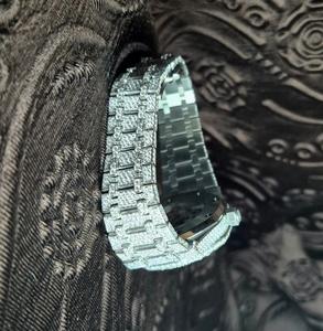 Custom Bling Stainless Steel 41MM Moissanite Watch 25CT Studded <b>Band</b> Sapphire Glass Business Antique Luxury Lab Natural VVS - Product Image 1