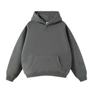 Sweat à capuche surdimensionné de haute qualité 350 g/m², personnalisable avec logo, unisexe, noir, épais, pour hommes - Product Image 1