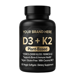 วิตามินดี3 เค2 5000 IU แบบซอฟเจลสำหรับควบคุมพลังงาน ขายดี ผลิตภัณฑ์วีแกน - จำหน่ายจำนวนมาก - Product Image 1