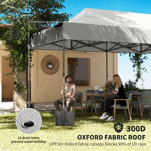 "10x20 ft Heavy Duty White UPF50+ Portable <b>Canopy</b> <b>Tent</b> with Wheeled Bag & Instant Setup" - Product Image 5