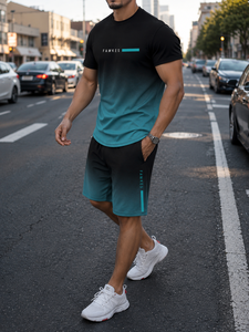 Fawkes <b>Men's</b> Solid Color Short Sleeve T-<b>Shirt</b> Shorts Set Quick Dry Breathable 100% Cotton Knitted <b>Casual</b> Summer Outfit <b>White</b> - Product Image 1