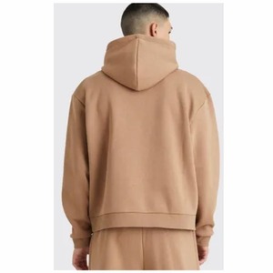 Chaqueta de invierno con capucha y cremallera de color liso, personalizada con MOQ bajo, venta al por mayor, nueva moda, chándal de diseñador para hombre - Product Image 4