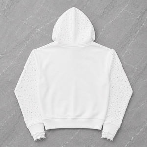 เสื้อฮู้ดซิปแต่งคริสตัลแบบโอเวอร์ไซส์ ผ้าฝ้าย 100% เนื้อนุ่ม แห้งเร็ว สีซีดแบบซันเฟด สำหรับใส่สตรีทแวร์แบบยูนิเซ็กส์ - Product Image 2