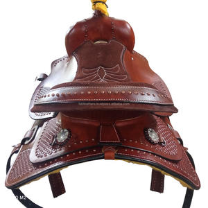 Confortable en cuir véritable fait à la main Western Pleasure Riding Horse Saddle Western Dressage Saddle Western Barrel Racing Saddle - Product Image 4