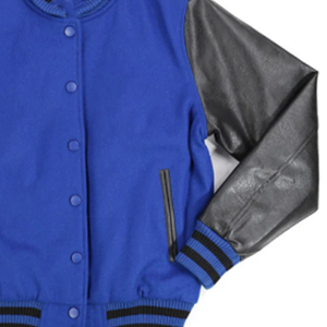 Veste universitaire Zeta bleue en laine grise, personnalisée pour fraternité, style Letterman grec, Bomber – Streetwear rétro haut de gamme avec broderies et rubans - Product Image 3