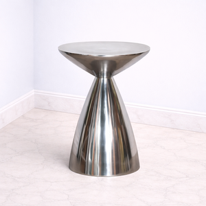 โต๊ะบาร์อะลูมิเนียมหล่อขึ้นรูปทรงทันสมัย ผิวขัดเงา ฐานรูปทรงนาฬิกาทราย หน้าโต๊ะกว้าง แข็งแรงทนทาน ดีไซน์หรูหรา - Product Image 1