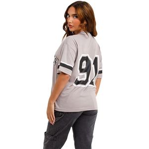 Trendy Custom V-Neck Breathable Fabric Sports <b>Shirt</b> for Women New Design Printed Jersey Style For Ladies Custom Colors & Logos - Product Image 3