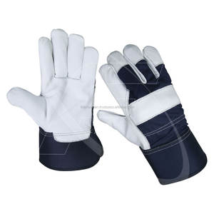 Gants en cuir de vente chaude du Pakistan en couleur haute visibilité avec des Guantes de travail robustes de style de pouce d'aile de Seguridad - Product Image 6