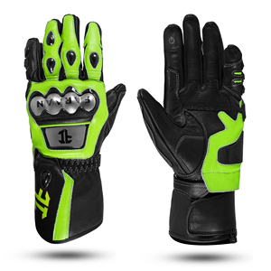Gants de moto en cuir vert et noir, gants de course intégraux avec protection des articulations, gants de moto sportifs, fabrication OEM sur mesure, vente en gros - Product Image 2