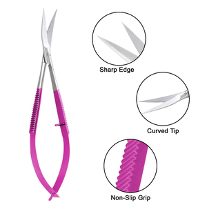 Ciseaux à ressort professionnels de qualité supérieure pour la coiffure, pour droitiers, pour la coupe des cuticules, en acier inoxydable tranchant et incurvé - Product Image 5