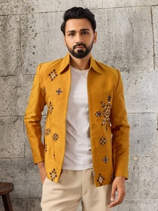 Best Quality Men's Yellow <b>Jacket</b> With Pant Set Stylish Ethnic Wear Outfit <b>For</b> <b>Wedding</b> Party Festival And Special Occasion - Product Image 6