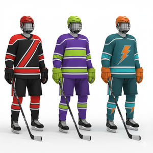 Uniforme de Hockey sobre Hielo Personalizado con Nombre de Equipo, Ligero, de Manga Corta, de Alta Calidad, para Adultos, Última Llegada, Hecho de Poliéster, ARTÍCULOS DEPORTIVOS - Product Image 3