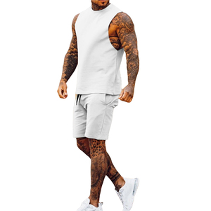 Premium Fitness Workout Clothing Lightweight Fabric Quick Dry Comfortable Fit For Training Men Sleeveless T Shirt Short <b>Set</b> - Product Image 2