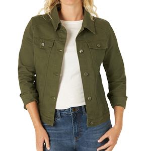 Veste en jean à séchage rapide pour femmes de haute qualité pour l'hiver quantité minimale de commande à bas prix en coton à motif solide confortable pour une utilisation de la saison d'automne - Product Image 1