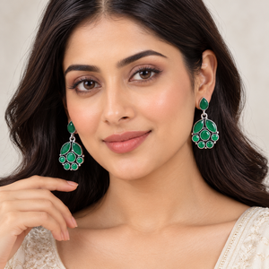 Boucles d'oreilles pendantes en argent plaqué antique avec améthyste, style bohème, design pour amoureux, bijoux de fête, vente en gros - Product Image 3