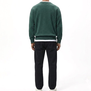 Men's Solid Green Knitted Pullover Sweater Full Sleeve Cotton Autumn Wear - Product Image 2