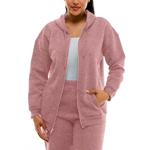 Sudadera con capucha de lujo para mujer, con logotipo personalizado, de alta calidad, ligera, informal, para entrenamiento deportivo, estilo oversized. - Product Image 3