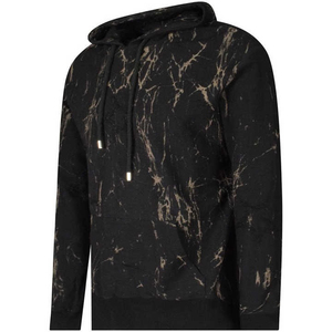 Sweat à capuche personnalisé pour homme, noir, effet délavé, en molleton de coton vieilli, style streetwear décontracté - Product Image 2