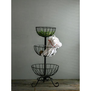 Retro Style 3 Tier Vintage Fruits <b>Basket</b> Kitchen Accessories Multifunctional Design Decorative Metal <b>Wire</b> <b>Storage</b> <b>Baskets</b> - Product Image 1