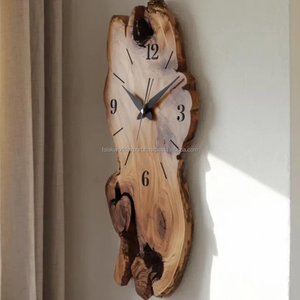 Horloge murale en bois personnalisée à double face en quartz pour un style glamour, triangle, style vieilli, design antique, multi-pièces - Product Image 2
