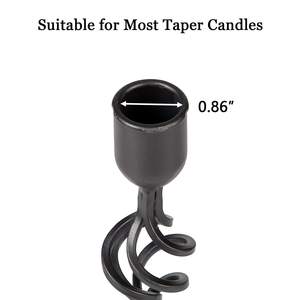 Ensemble de 3 bougeoirs en fonte noire à motif ajouré pour chandeliers - Product Image 4