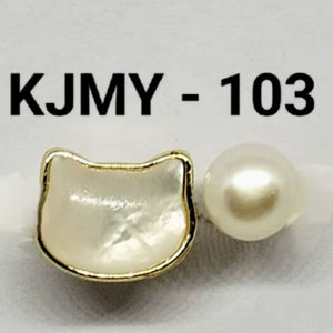 Anillo de Perlas de Agua Dulce Ajustable, Chapado en Oro, Talla Única, Anillo de Perlas de Agua Dulce Redimensionable, Fabricante Mayorista - Product Image 5