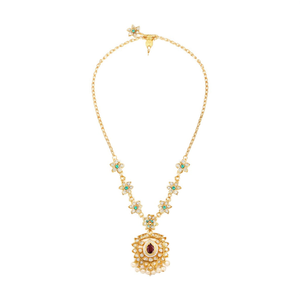 Matte Floral Chain Fashion Jewelry Set - Product Image 2