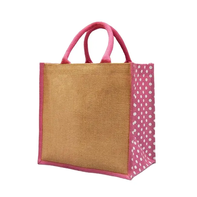 2023 Buy Wholesale Eco Friendly Jute Bags For Food Packaging Cotton Jute Tote Grocery Shopping Bag