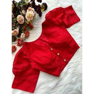 BLUSA DE ALGODÓN HAKOBA LISTA A LA MODA ROJA - Product Image 1