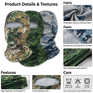 Wholesale Digital Camouflage Balaclava Full Face Sports Mask Lightweight Breathable Helmet Liner OEM ODM Factory Supplier - Product Image 6