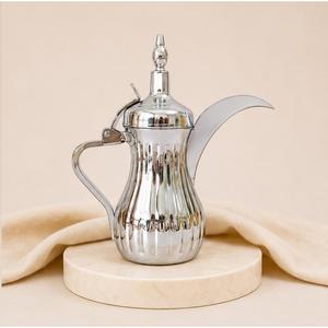 Premium Stainless Steel Arabic Dallah Coffee <b>Pot</b> Traditional Silver Middle Eastern <b>Tea</b> Kettle Teapot for Home & Hotel Use - Product Image 4