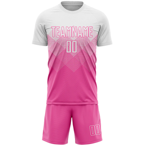 ชุดเสื้อฟุตบอลแบบยูนิเซ็กซ์สีขาวชมพูไล่เฉดแบบไม่มีแขน คอวี พิมพ์ลายด้วยความร้อน ระบายเหงื่อ แห้งเร็ว ผลิตจากโพลีเอสเตอร์ - Product Image 3
