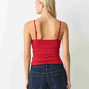 Camiseta sin mangas para mujer, estilo deportivo, 100% algodón, tejido acanalado, top corto, chaleco tipo camiseta personalizado para mujer - Product Image 2