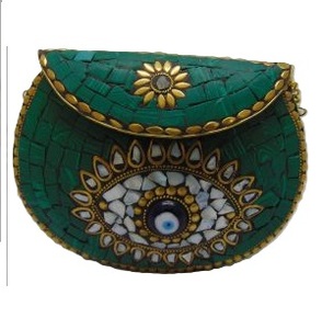 Red Mosaic Metal <b>Medium</b> Clutch Bag Bohemian <b>Purse</b> with Chain Strap Waterproof Evening Party Clutch Women Handcrafted High End - Product Image 3