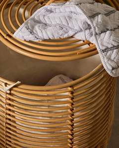 Tall Wicker Rattan Laundry <b>Hamper</b> With Cover Home Organization <b>Basket</b> <b>Hamper</b> Rustic Style - Product Image 5