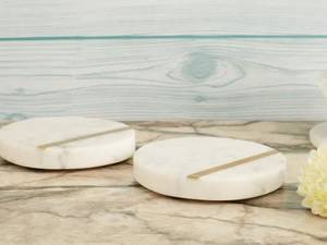 Sous-verres de table ronds en marbre de luxe moderne, écologiques, de haute qualité, personnalisables en taille, avec couleur et logo sur mesure, tapis et coussinets. - Product Image 4