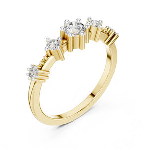 Anillo de Oro Rosa de 14K con Diamante Cultivado en Laboratorio, Corte Redondo, para Mujer |   Ropa de Fiesta |   Diamante Cultivado Nuevo - Product Image 5