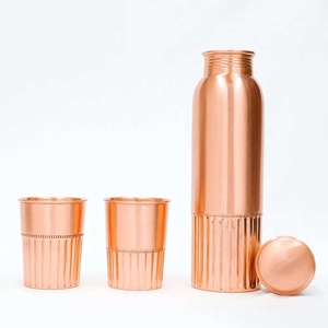 Cuivre martelé de qualité supérieure, 100 % pur, sans soudure et sans joint, brillant, 950 ml, pour l'eau potable - Product Image 2