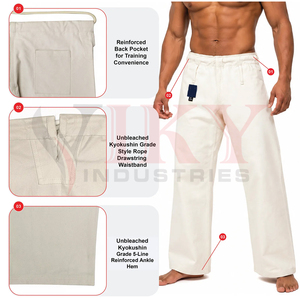 Uniformes de karaté sur mesure en toile 100% coton 10oz 12oz 14oz, vêtements d'arts martiaux, combinaisons de karaté - Product Image 5