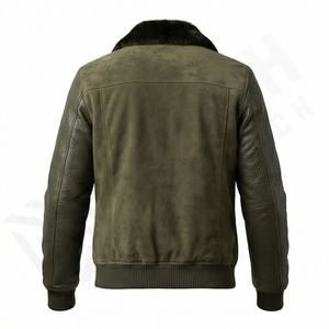 Elegantes Chaquetas de Cuero PU Suave Estampadas en Azul Marino para Hombre, Totalmente Personalizadas, 100% Piel de Oveja Original, Cierre Frontal con Cremallera - Product Image 2