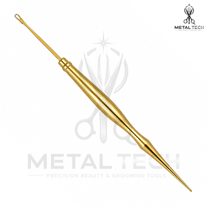 Gold Metal Handle Hair Extension Loop <b>Threader</b> Latch Hook Pulling <b>Needle</b> Professional Salon Weaving Micro Ring Fitting Tool - Product Image 2