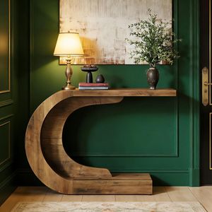 <b>C</b>-<b>Shaped</b> Modern Accent Console <b>Table</b> for Hallway Use - Product Image 1