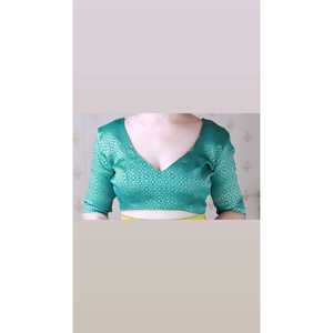 ชุดส่าหรีผ้าไหมเนื้อนุ่มสีเขียวเมห์นดี ลายบาดนี ลีเฮริยา ปักด้วยด้ายซารี ดีไซน์หรูหรา - Product Image 1